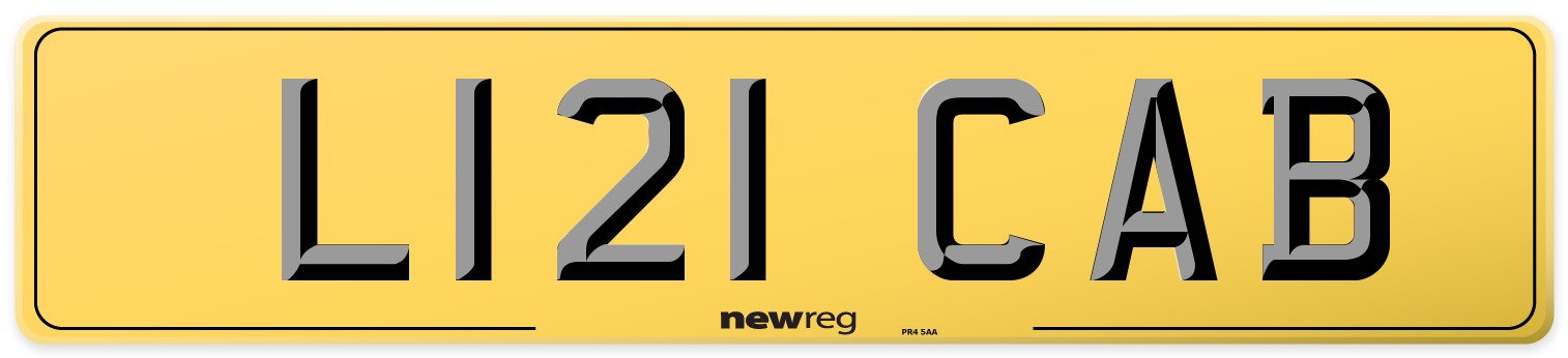 L121 CAB Rear Number Plate