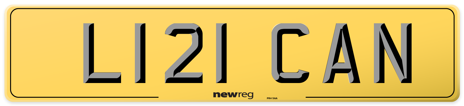 L121 CAN Rear Number Plate