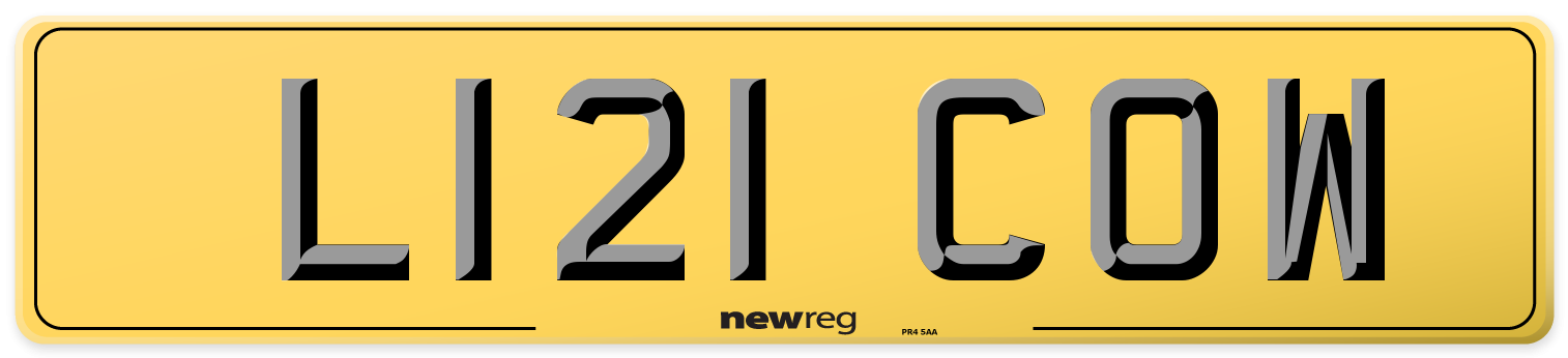L121 COW Rear Number Plate