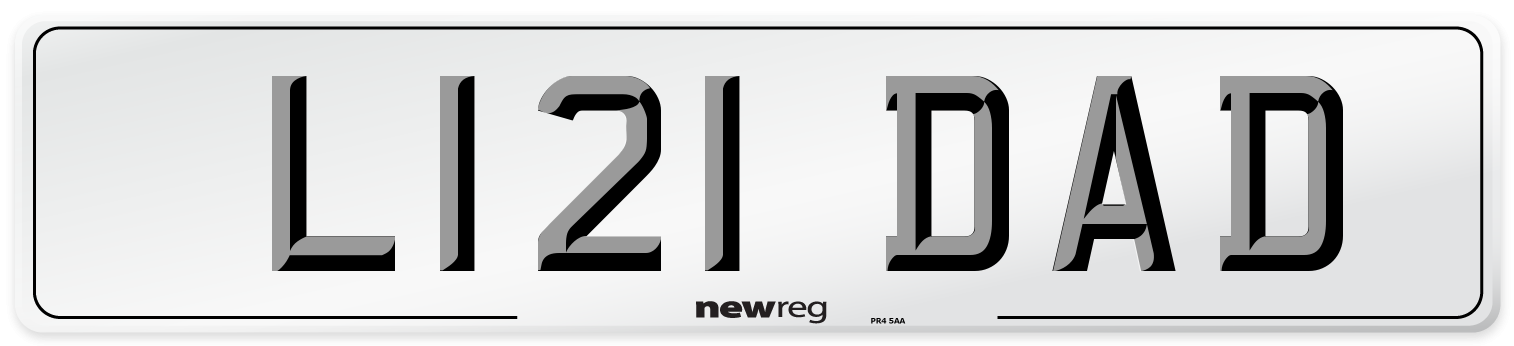L121 DAD Front Number Plate