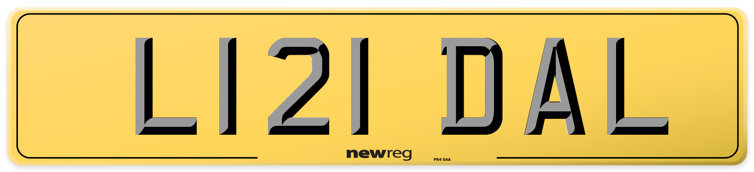 L121 DAL Rear Number Plate