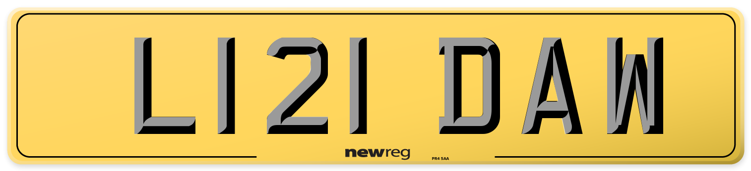 L121 DAW Rear Number Plate