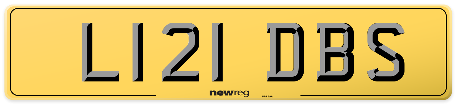 L121 DBS Rear Number Plate