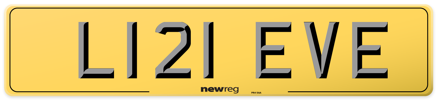 L121 EVE Rear Number Plate