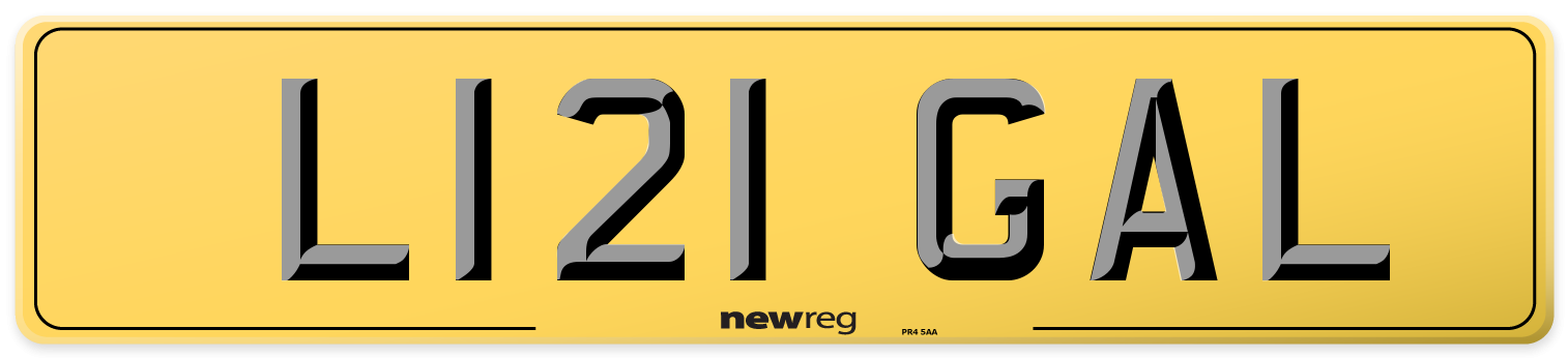 L121 GAL Rear Number Plate