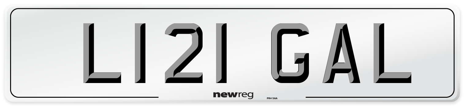 L121 GAL Front Number Plate
