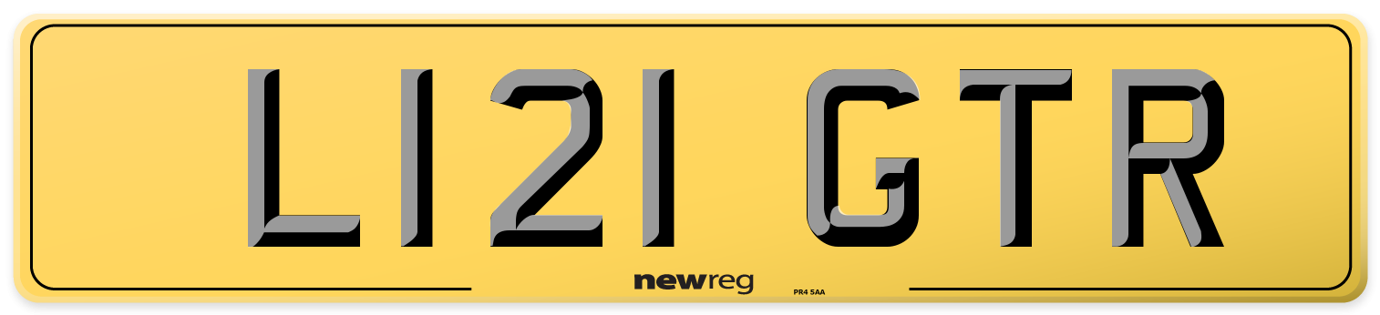 L121 GTR Rear Number Plate