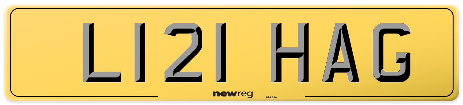 L121 HAG Rear Number Plate
