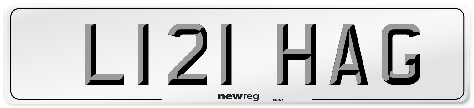 L121 HAG Front Number Plate