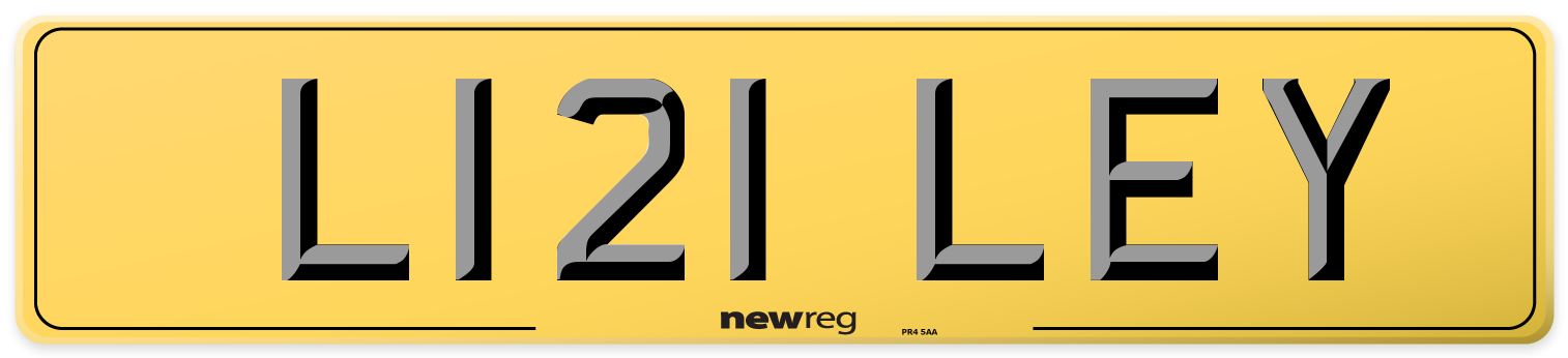 L121 LEY Rear Number Plate