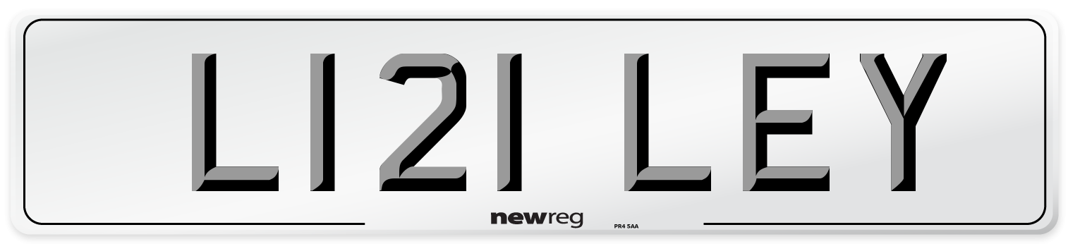 L121 LEY Front Number Plate
