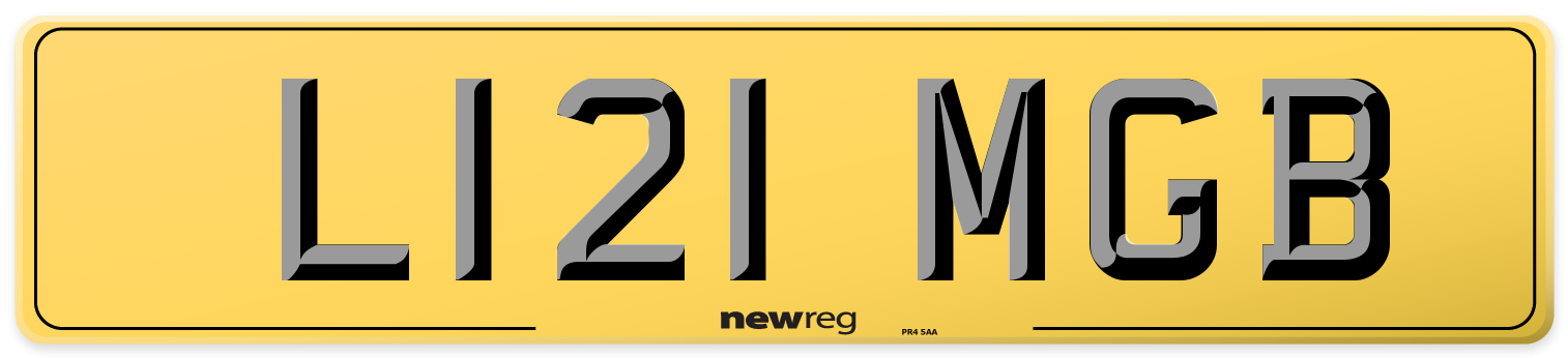 L121 MGB Rear Number Plate