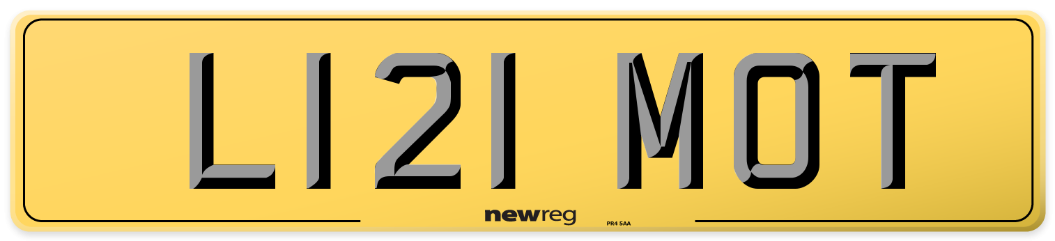 L121 MOT Rear Number Plate