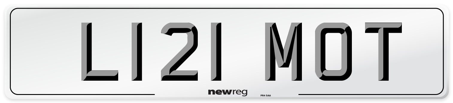 L121 MOT Front Number Plate