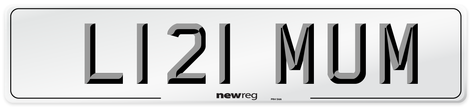 L121 MUM Front Number Plate