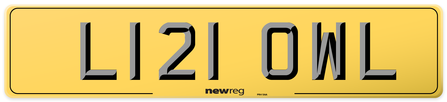 L121 OWL Rear Number Plate