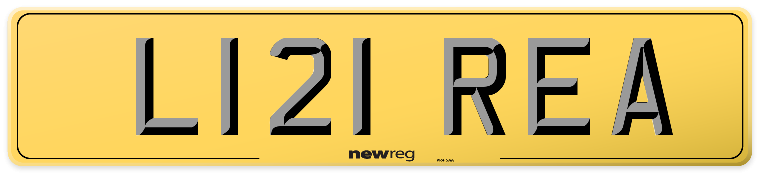 L121 REA Rear Number Plate
