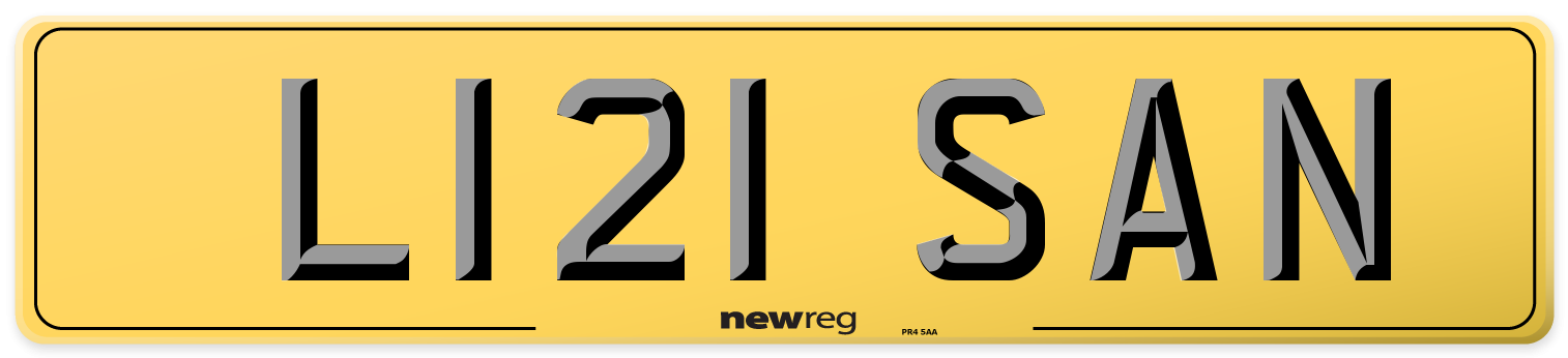L121 SAN Rear Number Plate