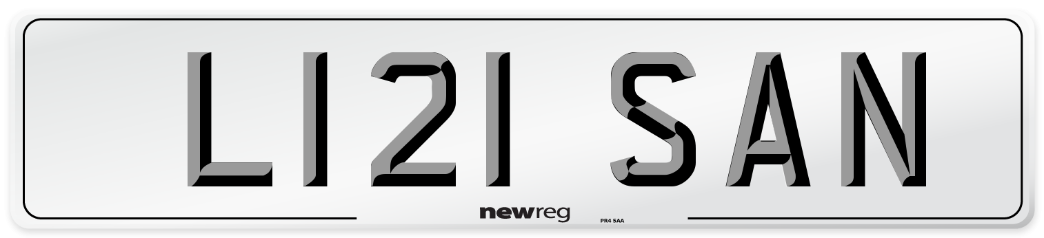 L121 SAN Front Number Plate