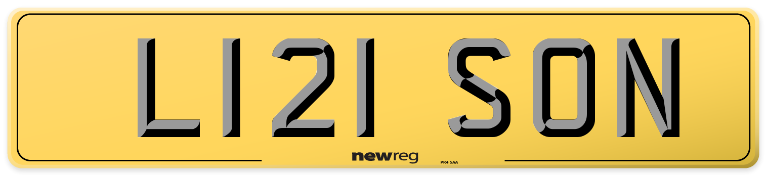 L121 SON Rear Number Plate