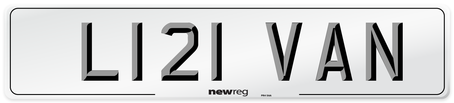 L121 VAN Front Number Plate