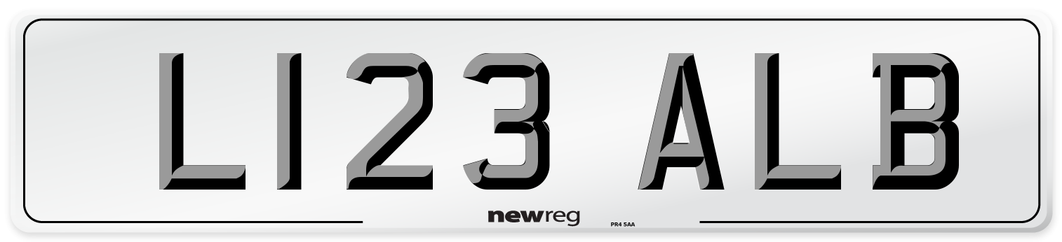 L123 ALB Front Number Plate