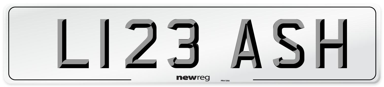 L123 ASH Front Number Plate