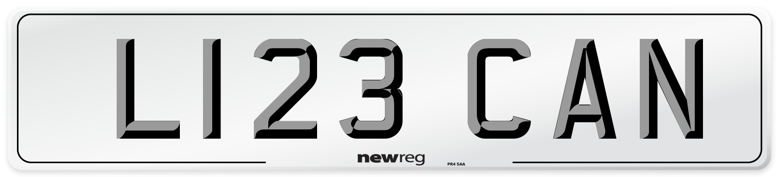 L123 CAN Front Number Plate