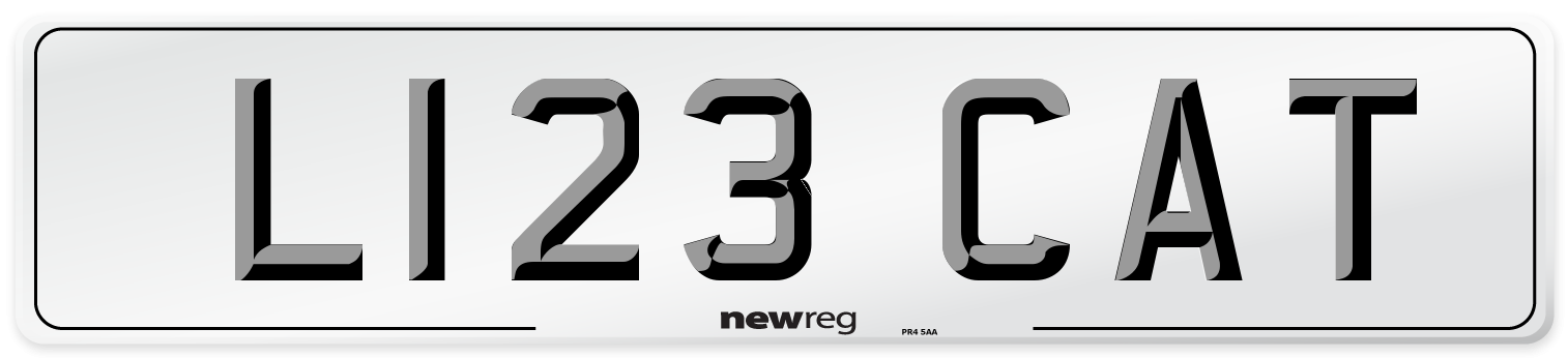 L123 CAT Front Number Plate