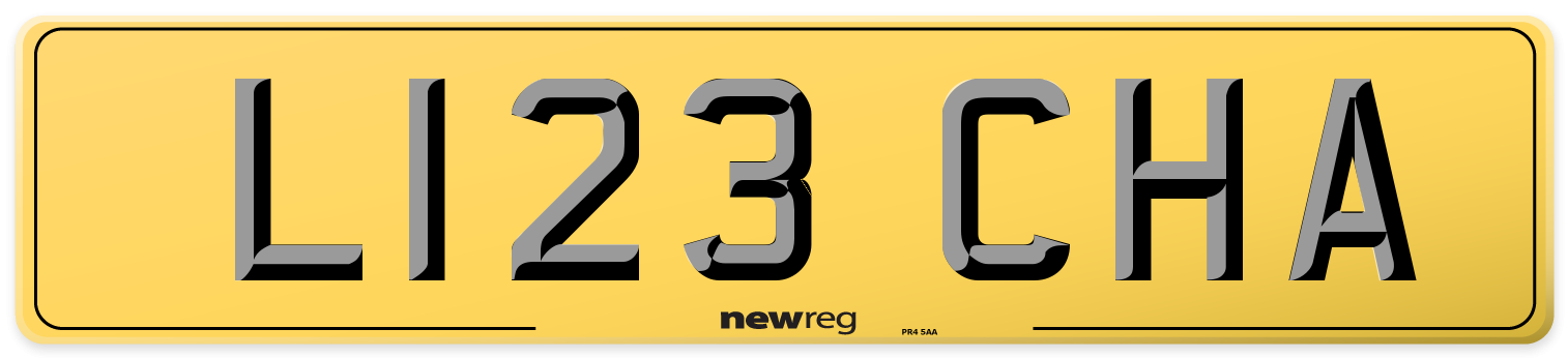 L123 CHA Rear Number Plate