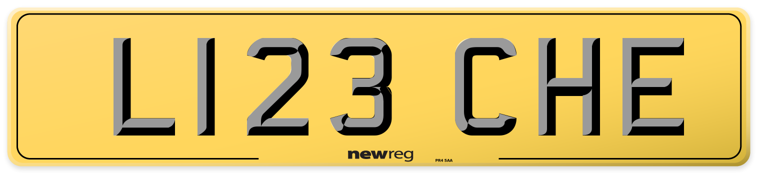 L123 CHE Rear Number Plate
