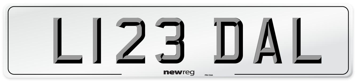L123 DAL Front Number Plate
