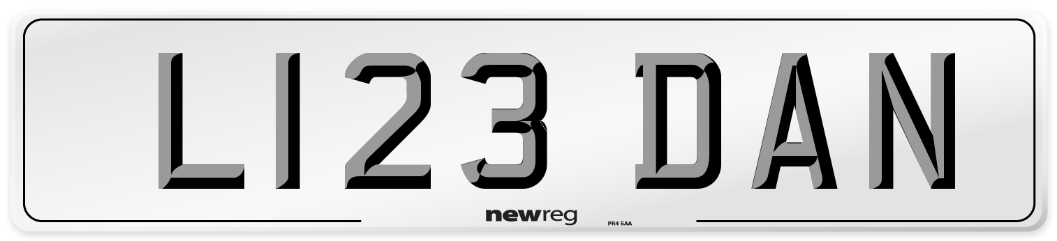 L123 DAN Front Number Plate