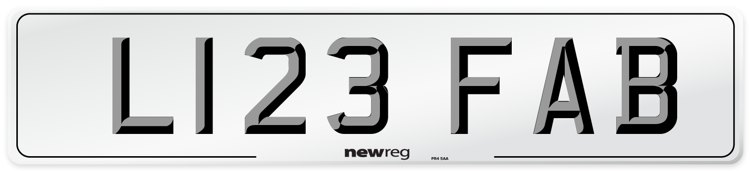 L123 FAB Front Number Plate
