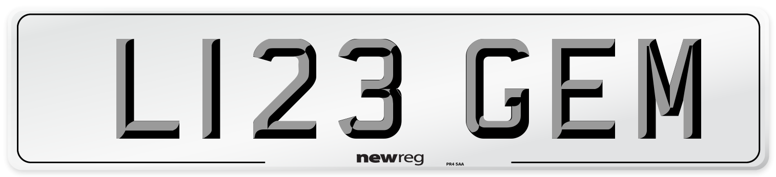 L123 GEM Front Number Plate