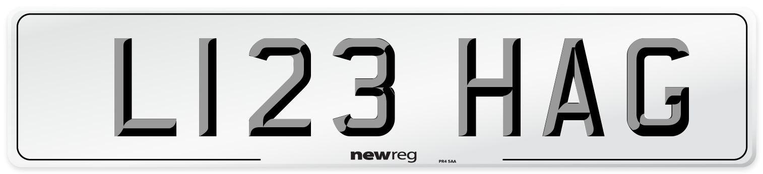 L123 HAG Front Number Plate
