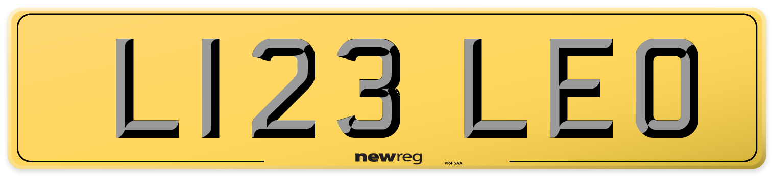 L123 LEO Rear Number Plate
