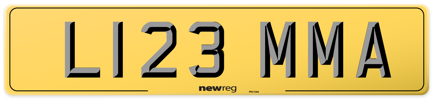 L123 MMA Rear Number Plate
