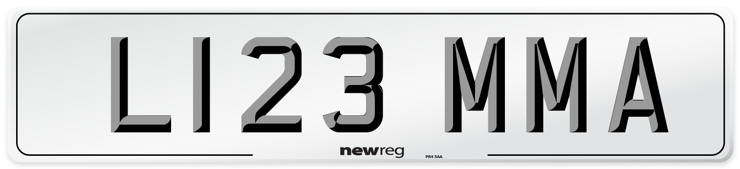 L123 MMA Front Number Plate