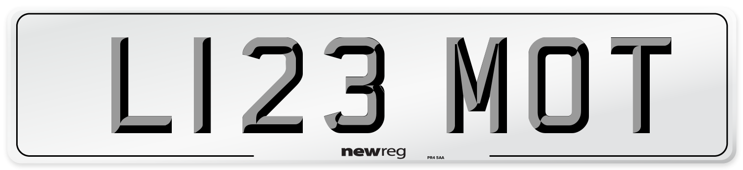 L123 MOT Front Number Plate