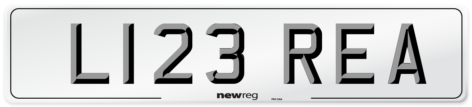 L123 REA Front Number Plate