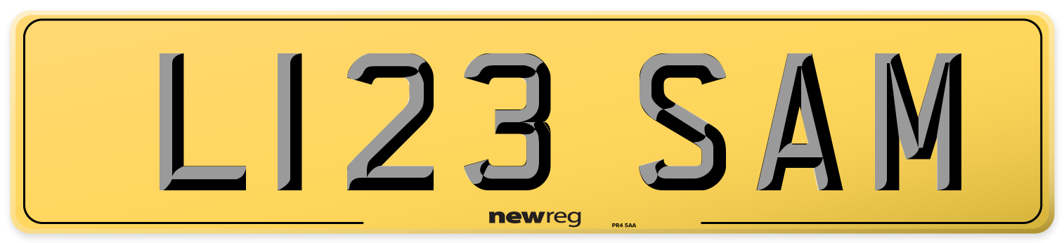 L123 SAM Rear Number Plate