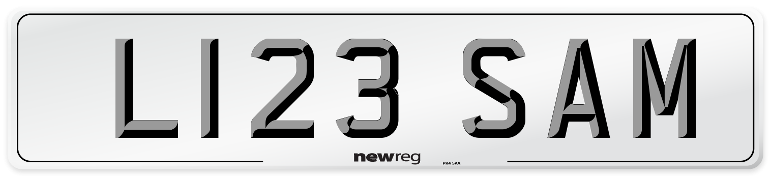 L123 SAM Front Number Plate