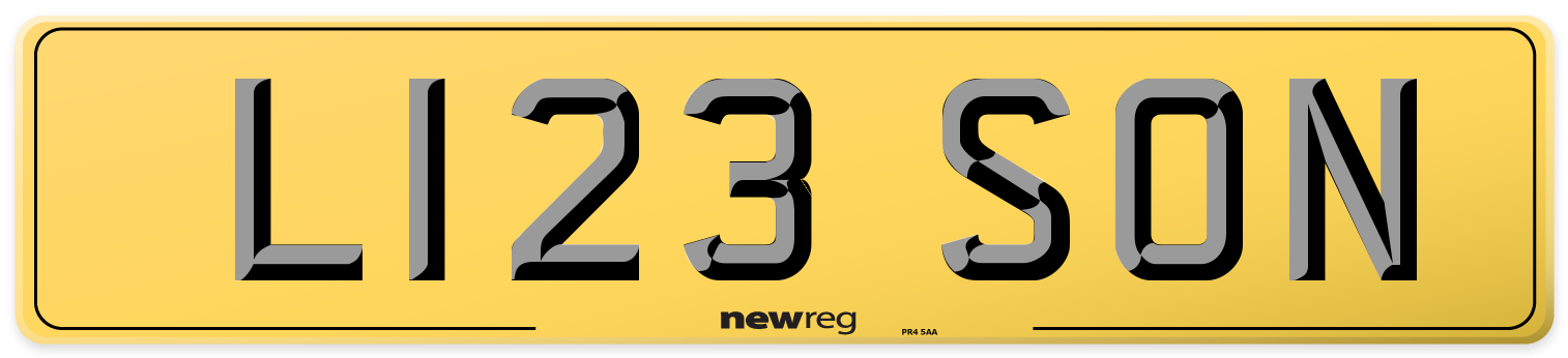 L123 SON Rear Number Plate