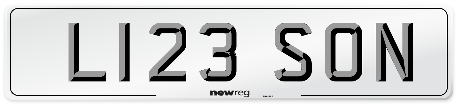 L123 SON Front Number Plate