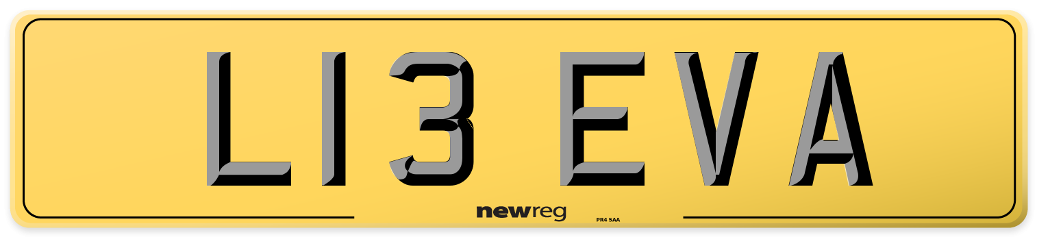 L13 EVA Rear Number Plate