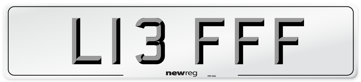 L13 FFF Front Number Plate