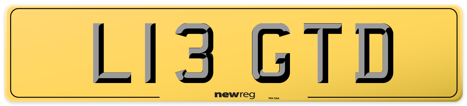 L13 GTD Rear Number Plate