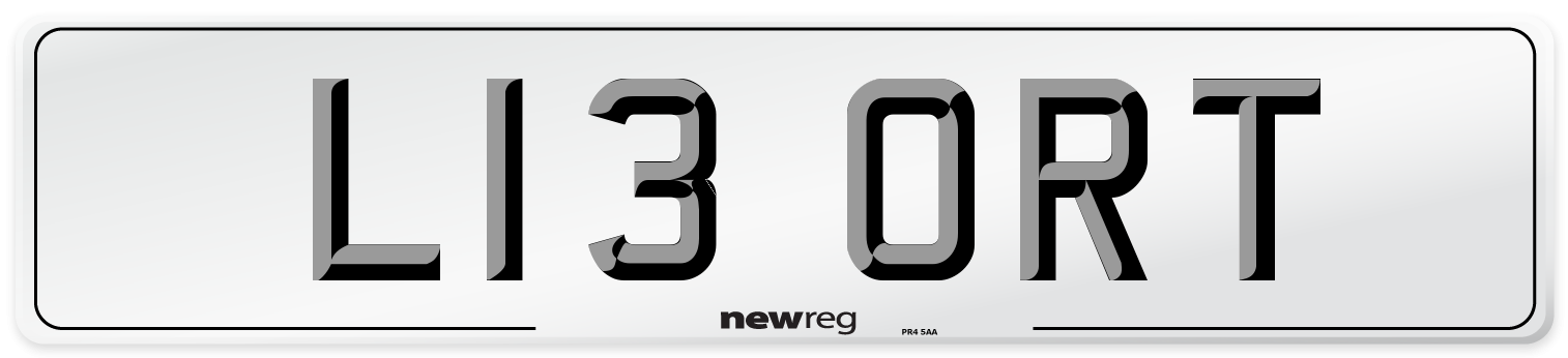 L13 ORT Front Number Plate