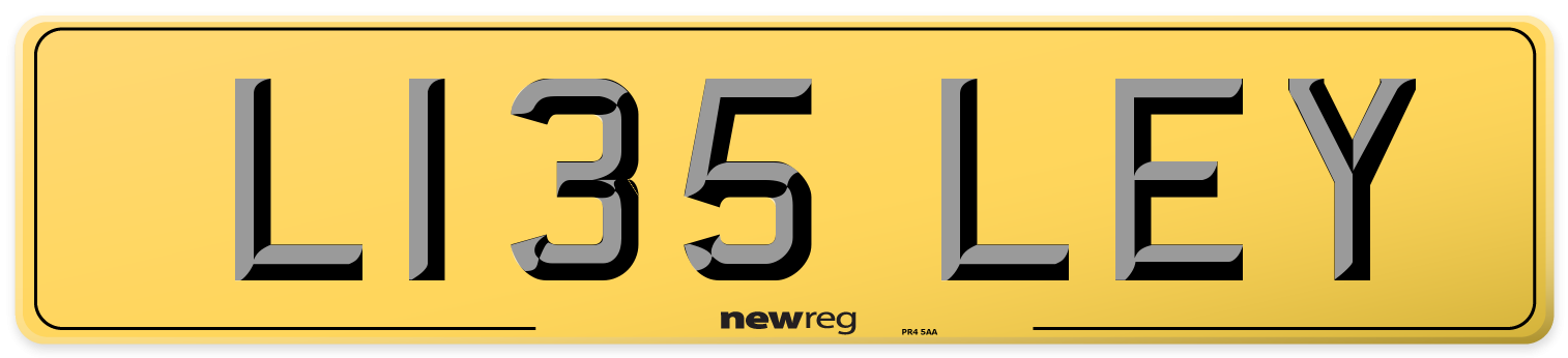 L135 LEY Rear Number Plate